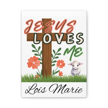 Load image into Gallery viewer, Jesus Loves Me Personalized Name Canvas
