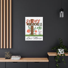 Load image into Gallery viewer, Jesus Loves Me Personalized Name Canvas
